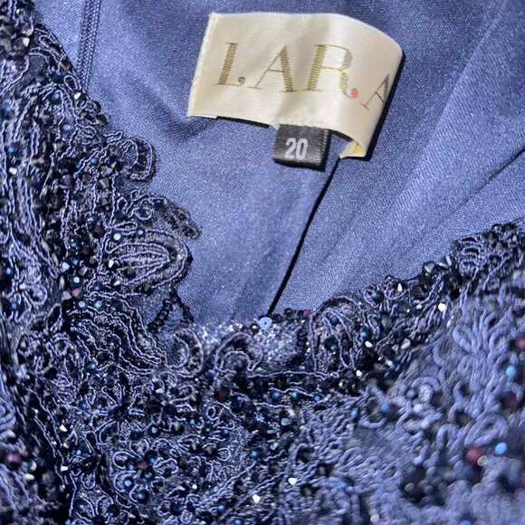 Elegant Deep Blue Evening Dress Plus Size - Picture 5 of 7